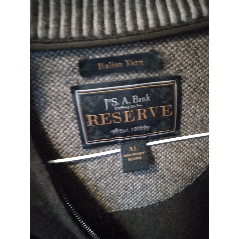 Jos. A. Bank Reserve 1/4 Zip Sweater Mens XL Brown Wool Cashmere Italian Yarn - Picture 10 of 11